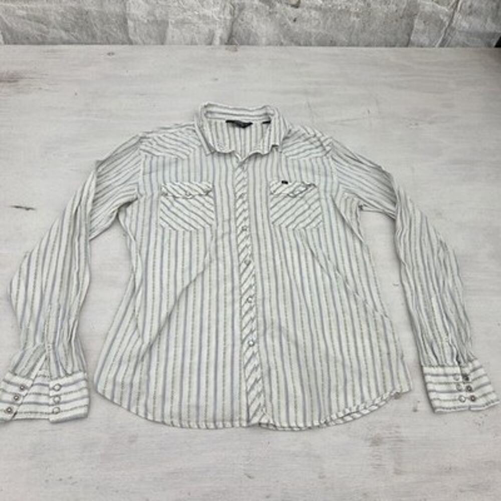 Salt Valley Western Pearl Snap Button Up Shirt Mens XL White Long Sleeve